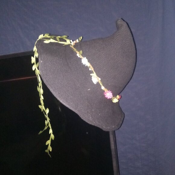 Trendy WITCH HAT with HANDMADE Hat Band  OOAK - Picture 3 of 5